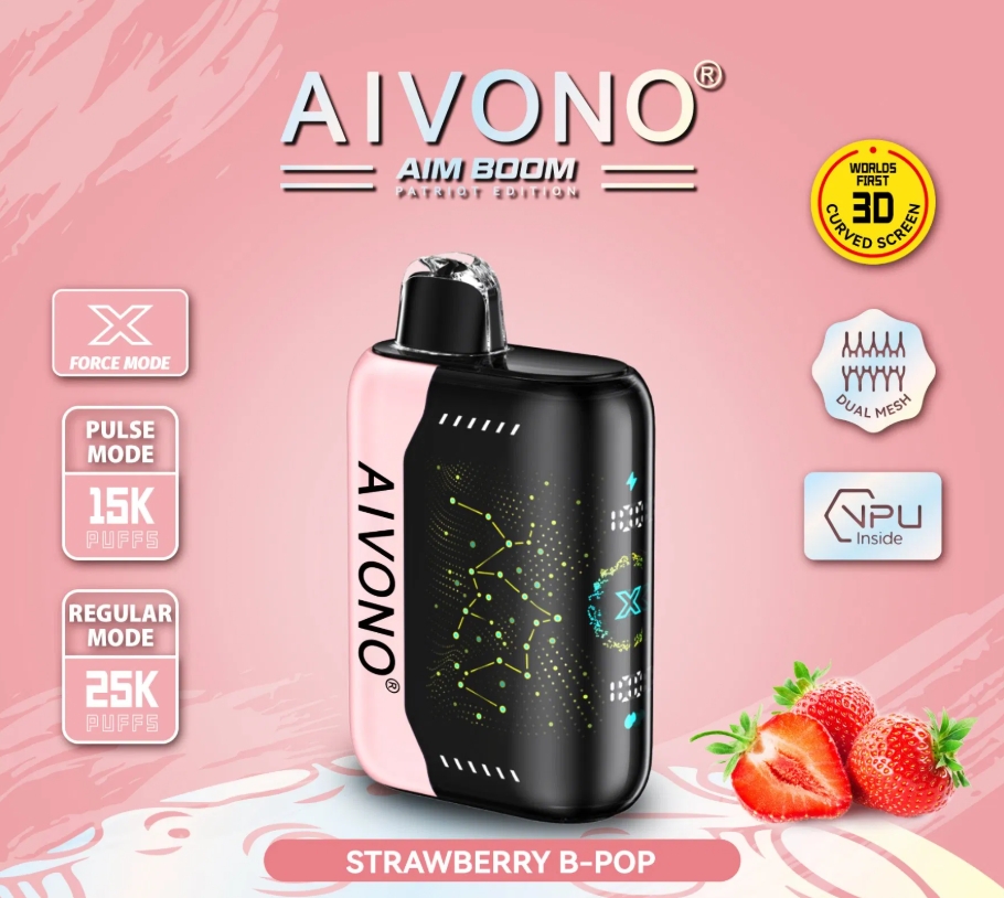 Aivono AIM BOOM 25000 Puffs Vape - Erdbeer-B-Pop: Ein Geschmackserlebnis für Österreichs Vapergemeinde im Jahr 2025