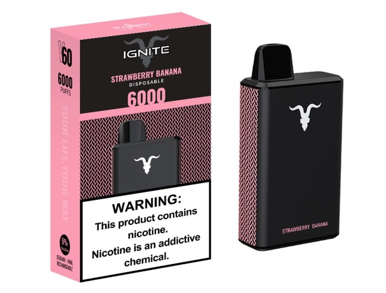 IGNITE V60 6000 Züge Vape - Erdbeere Banane: Ein Geschmackserlebnis, das die Schweizer Vaping-Szene erobert