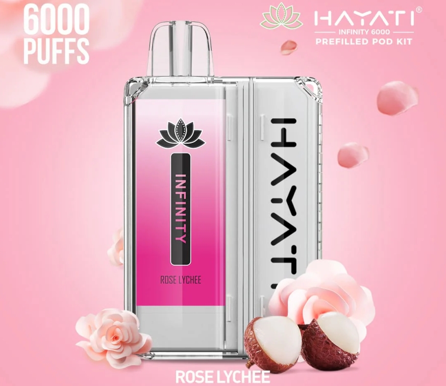 Die Zukunft des stylischen Vapens: Hayati Infinity 6000 Prefilled Pod Kit Vape - Rosen-Litschi